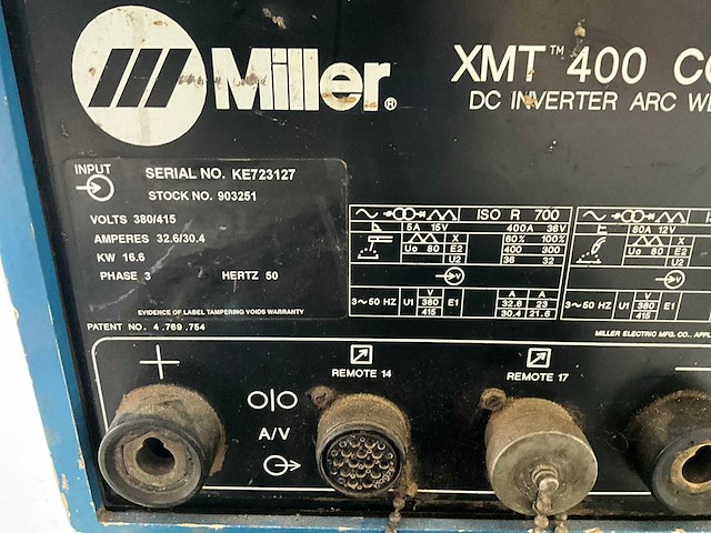 Miller xmtc 400 cc/cv elektrode lasapparaat - afbeelding 6 van  6