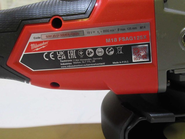 Milwaukee - m18 fsag125x - haakse slijpmachine (body) - afbeelding 3 van  3