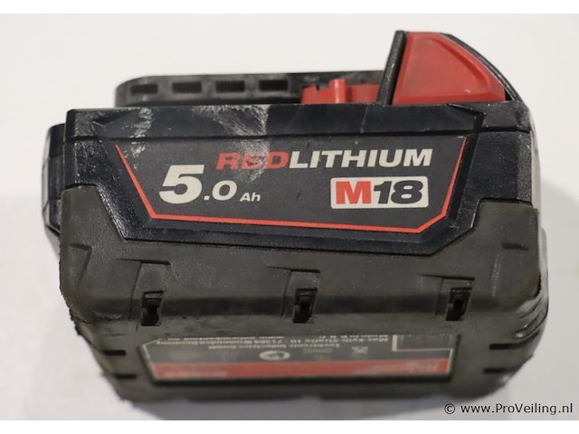 Milwaukee accu li-ion m18b5 - 5.0ah, 18v - afbeelding 1 van  4
