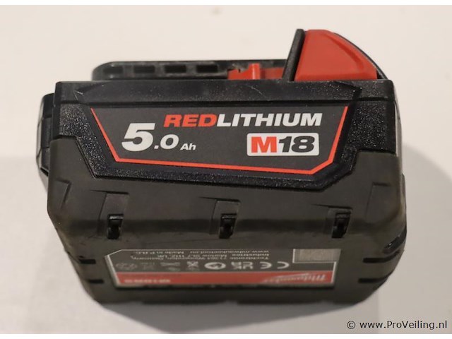 Milwaukee accu li-ion m18b5 - 5.0ah, 18v - afbeelding 1 van  4
