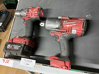 Milwaukee boormachine & slagmoersleutel - afbeelding 1 van  7