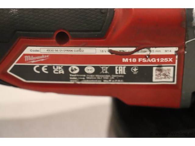 Milwaukee fuel accu haakse slijpmachine fsag125x - afbeelding 4 van  4