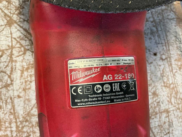 Milwaukee haakse slijpmolen (2x) - afbeelding 5 van  5