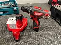 Milwaukee m12 bdd schroefboormachine - afbeelding 1 van  3