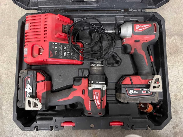 Milwaukee m18 cblpp2b accu combiset met 2 machines, 2x 5.0ah accu - afbeelding 2 van  3
