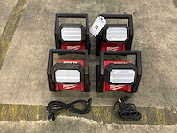 Milwaukee m18 haol bouwlamp (4x) - afbeelding 2 van  4