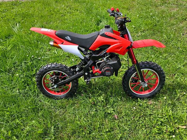Mini crossmotor, ultramotocross, 49cc - 2 takt, rood, 2024 - afbeelding 1 van  6