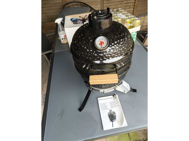 Mini kamado grill chef, zwart - afbeelding 1 van  9