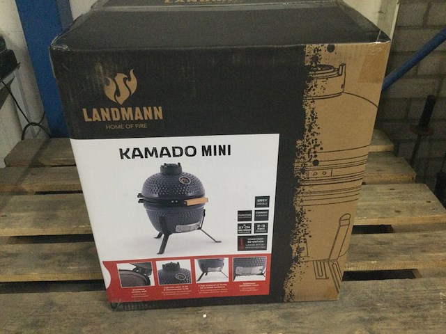 Mini kamado houtskool bbq, doorsnee 27 cm landmann, art.nr. 00573, grijs - afbeelding 2 van  4
