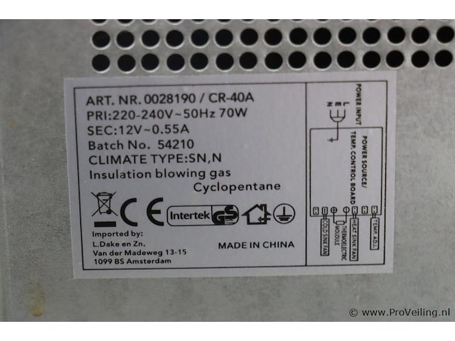 Mini koelkast cr-40a 0028190 - afbeelding 5 van  6