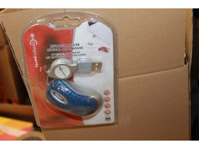 Mini muis in blister blauw 1x - afbeelding 3 van  3