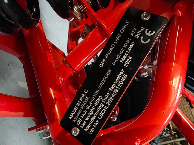 Mini quad electrisch 800 watt rood - afbeelding 14 van  22
