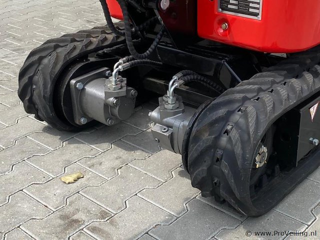 Mini rupsgraafmachine stahlworks hl320 rood - afbeelding 9 van  15