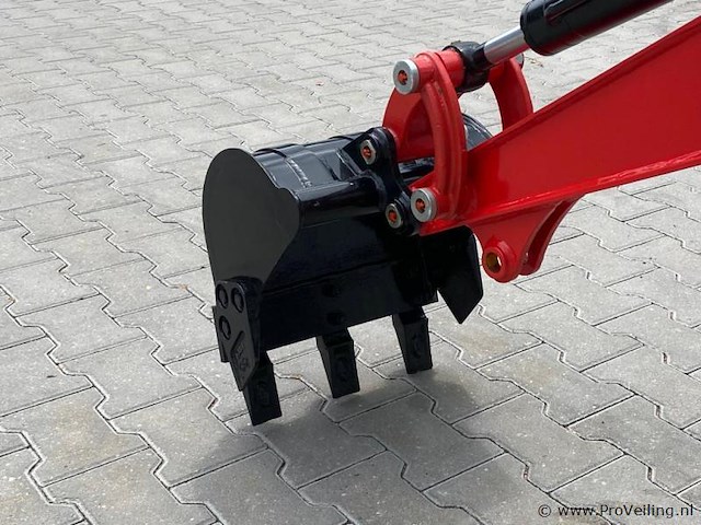 Mini rupsgraafmachine stahlworks hl320 rood - afbeelding 8 van  15