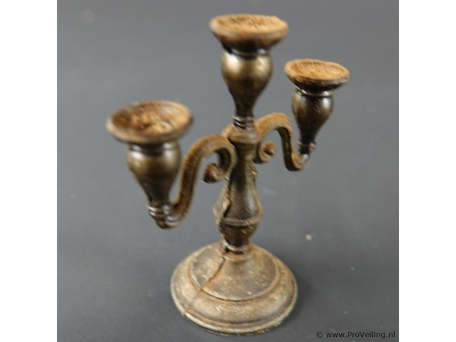 Miniatuur messing kandelaar - afbeelding 2 van  5