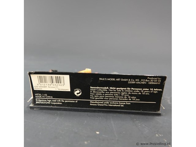 Minichamps 1:43 die-cast schaalmodel van de arrows f1 showcar 2000, gereden door jos verstappen. - afbeelding 5 van  5