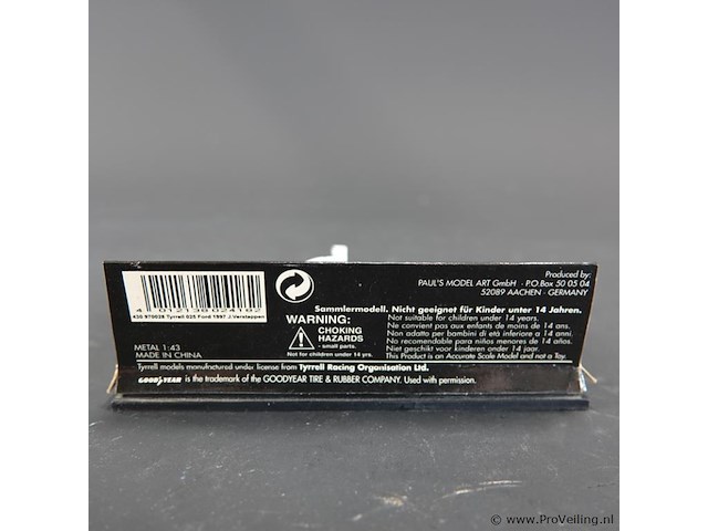 Minichamps 1:43 schaalmodel van de tyrrell ford 025. - afbeelding 5 van  5