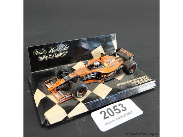 Minichamps schaalmodel (schaal 1:43) orange arrows asiatech a22 formule 1-auto uit 2001, bestuurd door jos verstappen. - afbeelding 1 van  5