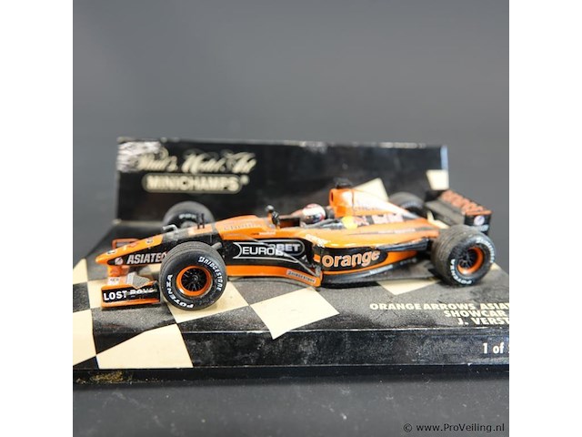 Minichamps schaalmodel (schaal 1:43) orange arrows asiatech a22 formule 1-auto uit 2001, bestuurd door jos verstappen. - afbeelding 2 van  5