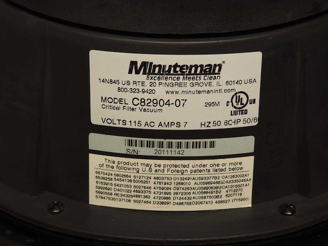 Minuteman - c82904-07 - hepa stofzuiger - afbeelding 3 van  8