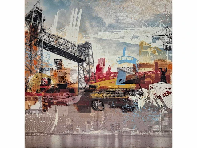 Mischa - acryl/mixed media op doek - 60 x 60 - afbeelding 1 van  4
