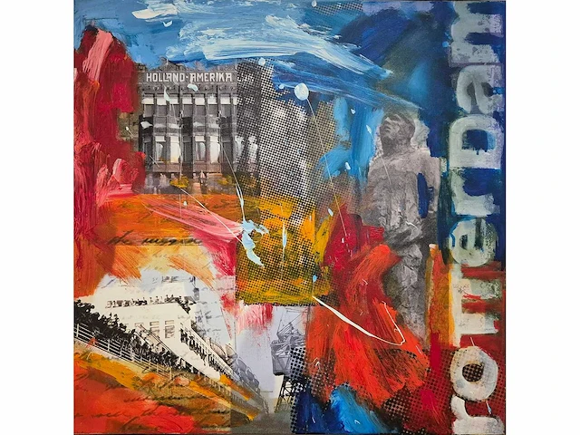 Mischa - acryl/mixed media op doek - 60 x 60 - afbeelding 1 van  4