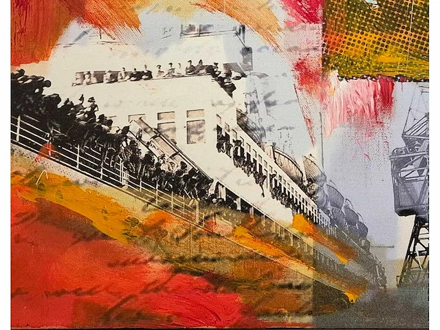 Mischa - acryl/mixed media op doek - 60 x 60 - afbeelding 2 van  4