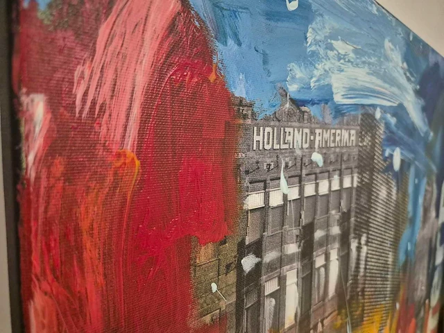 Mischa - acryl/mixed media op doek - 60 x 60 - afbeelding 3 van  4