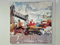 Mischa - acryl/mixed media op doek - rotterdam - 110 x 110 cm. - afbeelding 1 van  3