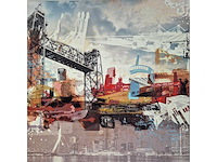 Mischa - acryl/mixed media op doek - rotterdam - 110 x 110 cm. - afbeelding 2 van  3