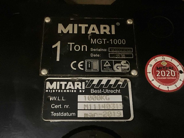 Mitari mgt-1000 mechanische loopkat - afbeelding 4 van  5