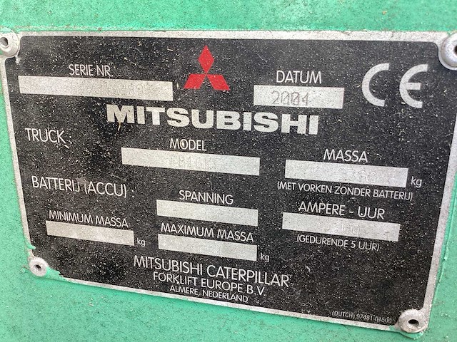 Mitsubishi - 2004 - fb16k - vorkheftruck - afbeelding 5 van  33