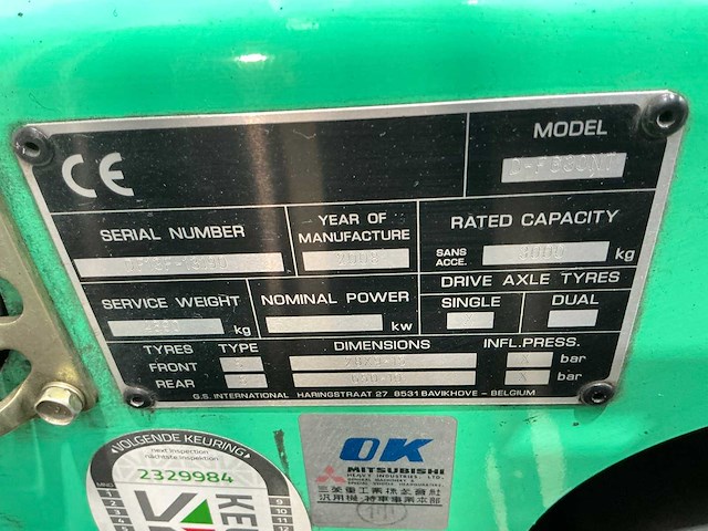 Mitsubishi - 2008 - fg30n - vorkheftruck - afbeelding 18 van  18