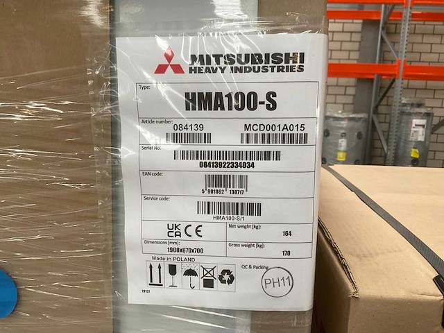 Mitsubishi - hma 100-s - warmtepomp lucht/water 7,3 kw - afbeelding 3 van  7