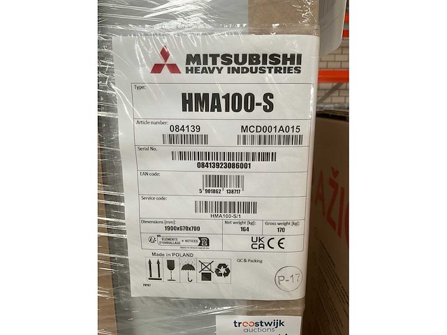 Mitsubishi - hma 100-s - warmtepomp lucht/water 7,3 kw - afbeelding 3 van  6