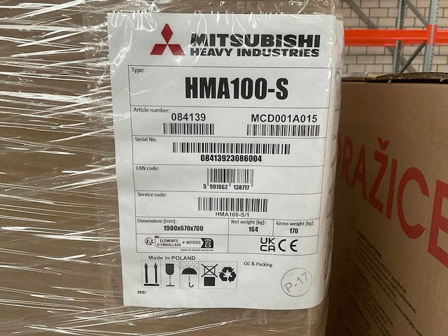 Mitsubishi - hma 100-s - warmtepomp lucht/water 7,3 kw - afbeelding 3 van  7