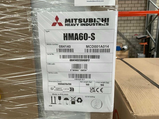 Mitsubishi - hma60-s - warmtepomp 6kw - afbeelding 3 van  6