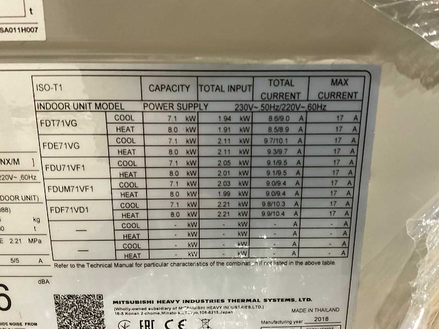 Mitsubishi - hyper inverter fdc71vnx - industriële airconditioning - afbeelding 4 van  4