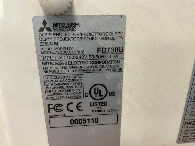Mitsubishi fd730u dlp beamer (3x) - afbeelding 6 van  6