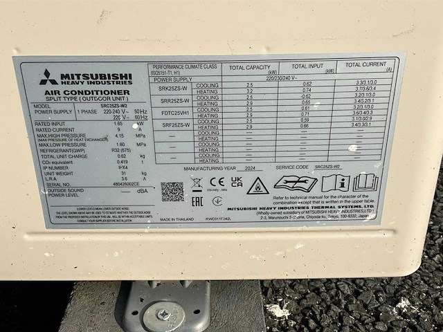 Mitsubishi src25zs-w2 airconditioning - afbeelding 6 van  6