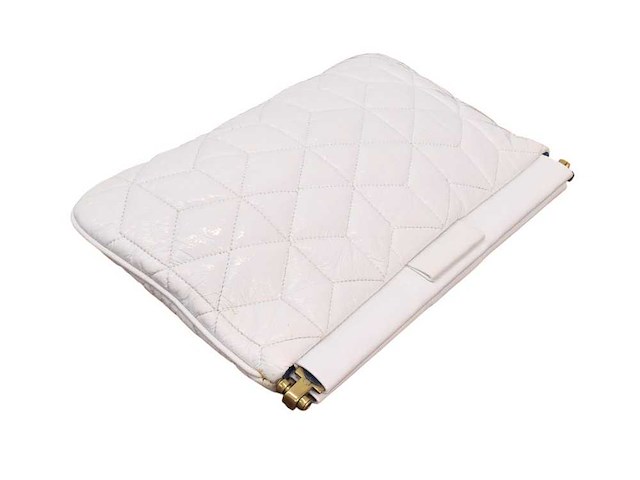 Miu miu - pochette - handtas wit lak leer met gouden details - afbeelding 14 van  14