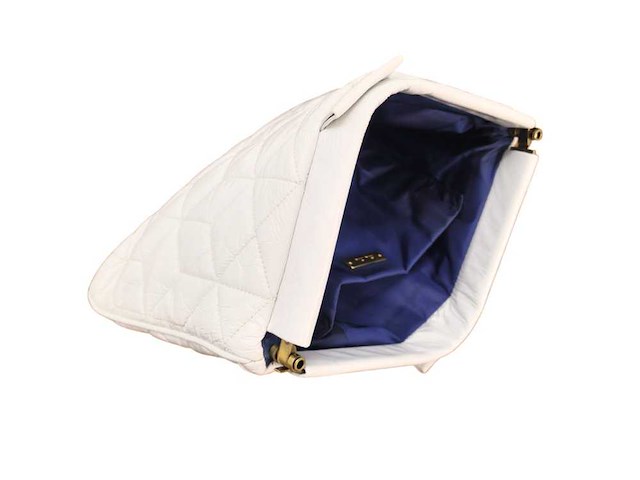 Miu miu - pochette - handtas wit lak leer met gouden details - afbeelding 3 van  12