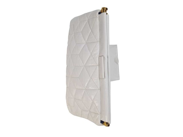 Miu miu - pochette - handtas wit lak leer met gouden details - afbeelding 4 van  12