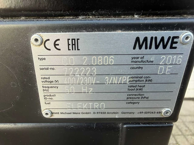 Miwe condo - 2016 - dekoven co 20806 - bakkerijoven - afbeelding 1 van  5