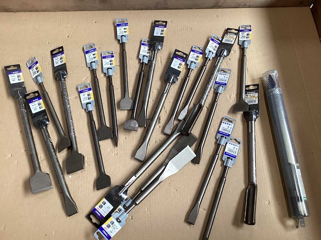 Mix kavel beitels voor boorhamer (23x) - afbeelding 1 van  6