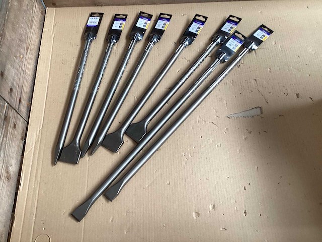 Mix kavel beitels voor boorhamer (8x) - afbeelding 1 van  5