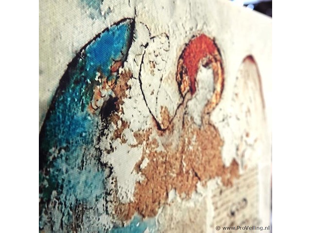 Mixed-media kunstwerk op canvas met de afbeelding van een engel - afbeelding 4 van  5