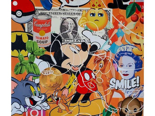 Mixed media/acryl handbewerkt simon bruno - afbeelding 1 van  1