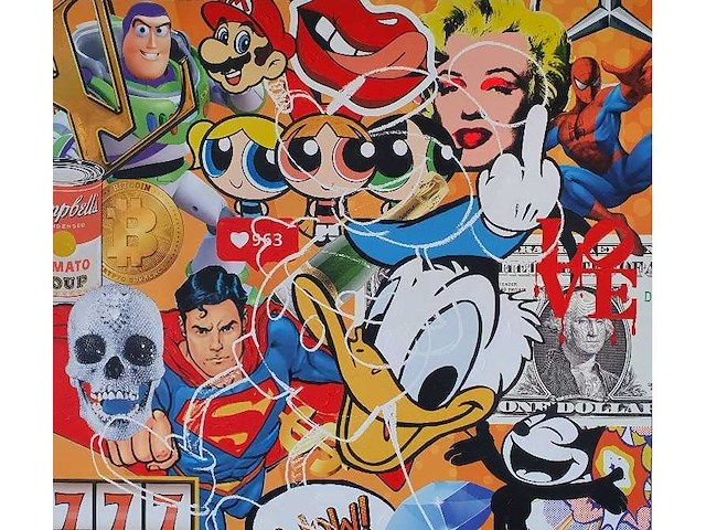 Mixed media/acryl handbewerkt simonbruno - afbeelding 1 van  1