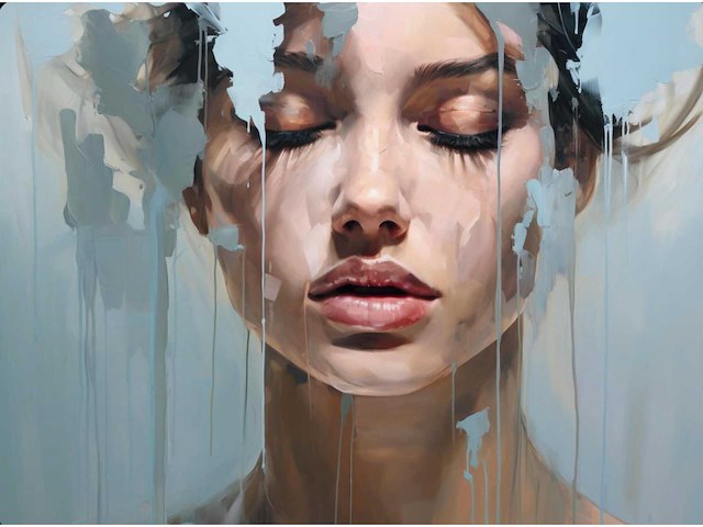 Mixed media/acryl op doek maria strabel - afbeelding 1 van  2